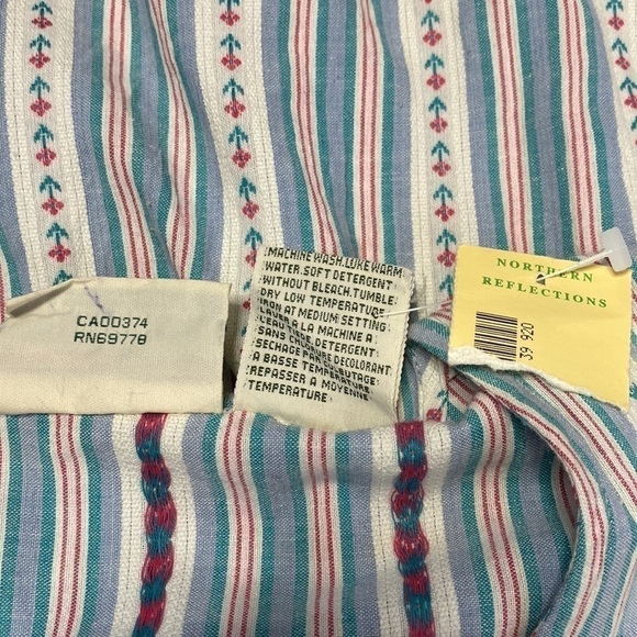 Vintage Northern Reflections Blue Red White Floral Jumper Dress NWT Small - Picture 7 of 9